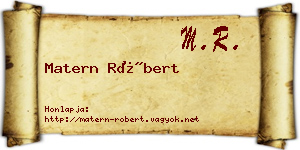Matern Róbert névjegykártya