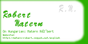 robert matern business card